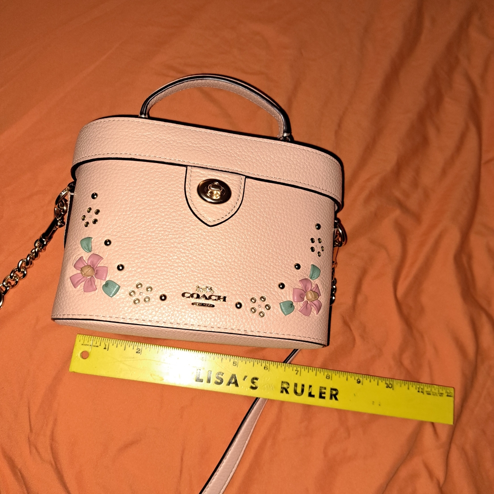 Coach Pink Mini Floral Embellished Bag